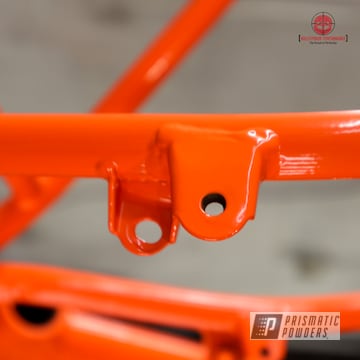 Powder Coated Zinc Primer And Orange Glow Motorcycle Parts