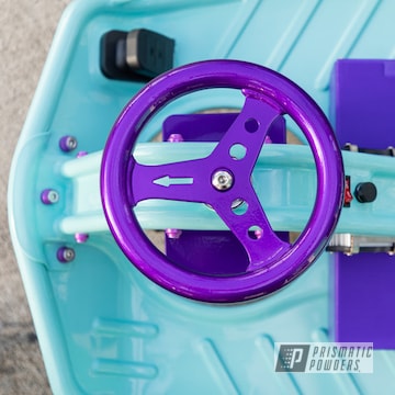 Powder Coated Illusion Purple, Sea Foam Green And Clear Vision Taxi Garage Stage 4 Crazy Cart