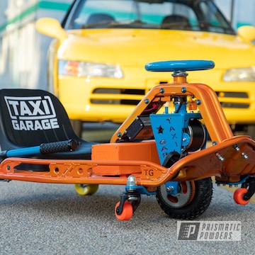 Powder Coated Playboy Blue And Striker Orange Taxi Garage Stage 5 Crazy Cart