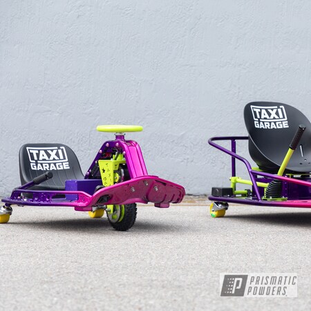 Powder Coating: Illusion Purple PSB-4629,Drift Cart,Illusion Lime Time PMB-6918,Clear Vision PPS-2974,Manta Green PSS-10645,Taxi Garage Crazy Cart,Taxi Garage,Illusion Pink PMB-10046,Crazy Cart,Drift,Go Cart