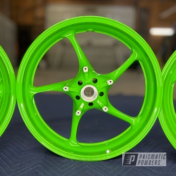 Powder Coated Tacate Green R6 Wheels