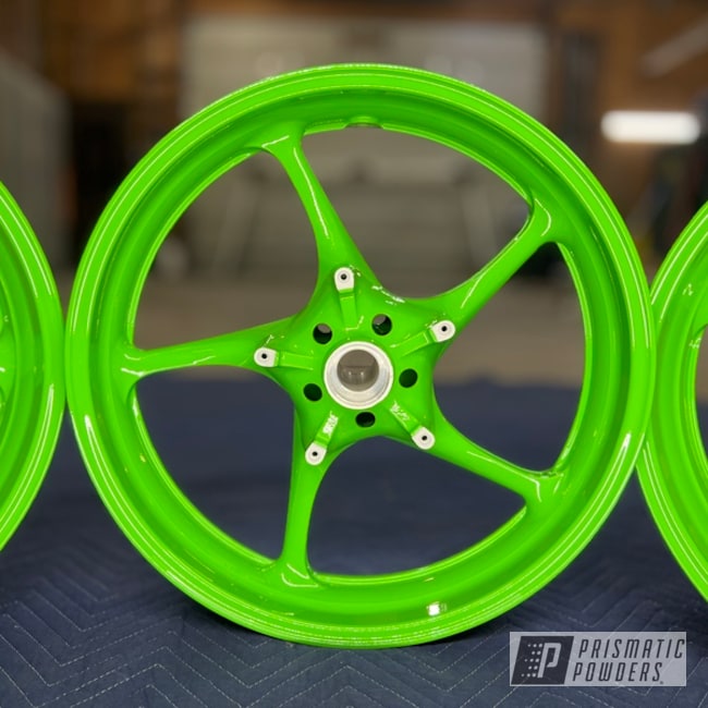 Powder Coated Tacate Green R6 Wheels