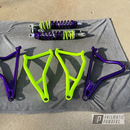 Powder Coating: Polaris RZR,RZR,side by side,Suspension,Clear Vision PPS-2974,Illusion Purple PSB-4629,Honda Yellow PMB-1657,Two Tone