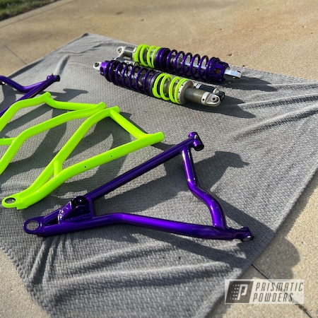 Powder Coating: Polaris RZR,RZR,side by side,Suspension,Clear Vision PPS-2974,Illusion Purple PSB-4629,Honda Yellow PMB-1657,Two Tone