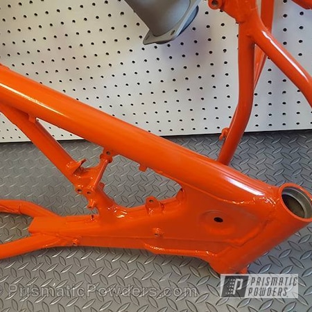 Powder Coating: Motorcycles,Dirt Bike Frame,Single Powder Application,Chevy Orange PSS-0163