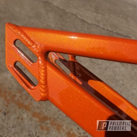 Powder Coating: Clear Vision PPS-2974,Bike Frame,Illusion Orange PMS-4620