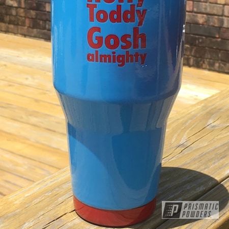 Powder Coating: Ole Miss,Really Red PSS-4416,Tumbler,Custom Cup,Powder Blue PSS-4009