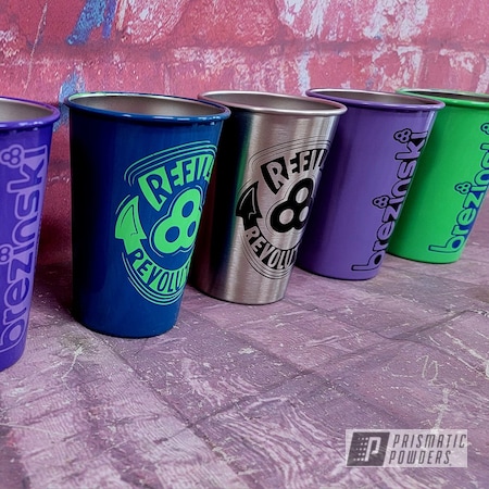 Powder Coating: Custom Cups,Ink Black PSS-0106,Passion Pink PSS-4679,Drinkware,Wild Lilac PMB-4162,RAL 1018 Zinc Yellow,Neon Green PSS-1221,Custom Cups and Water Bottles,Custom Cup with Logo,Crimson Purple PMB-2054