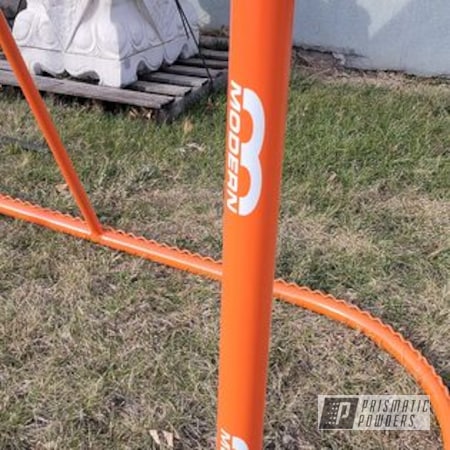 Powder Coating: RAL 2009 Traffic Orange,Hockey,Hockey Goal,Polar White PSS-5053,Sports,Custom Logos