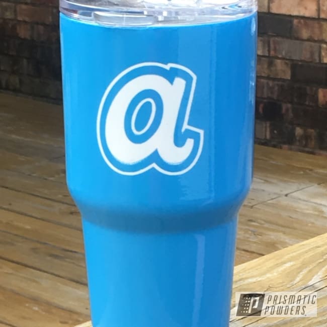 Atlanta Braves 30oz Tumbler Custom Cup In Clean White And Powder Blue