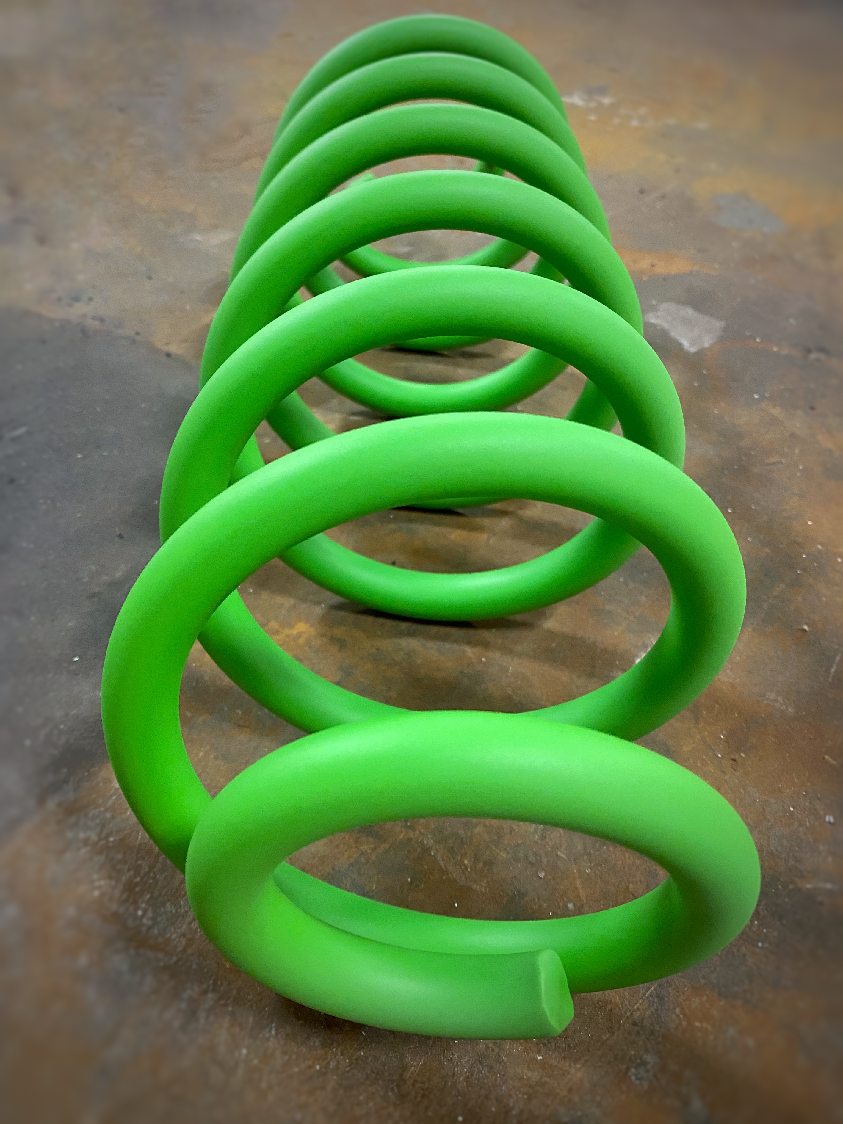 Coil Spring Coated in a Casper Clear and RAL 6018 Finish | Prismatic ...