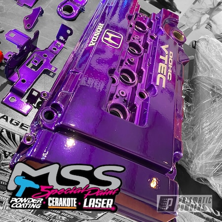 Powder Coating: Engine Cover,Honda Valve Cover,Custom Engine Covers,Clear Vision PPS-2974,Illusion Purple PSB-4629,Automotive