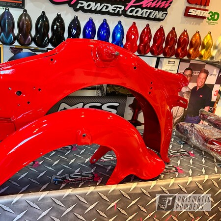Powder Coating: Passion Red PSS-4783,Clear Vision PPS-2974,Motorcycle Parts,Honda Motorcycle,Honda Econo Power