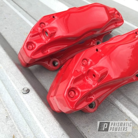 Powder Coating: Automotive Parts,Red Wheel PSS-2694,Automotive,Calipers,Brake Calipers