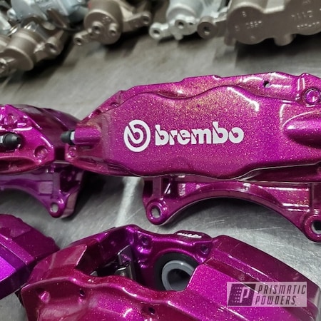 Powder Coating: Brembo,Gold Flake,Clear Vision PPS-2974,Brembo Brake Calipers,Calipers,STI,Brake Calipers,Illusion Violet PSS-4514