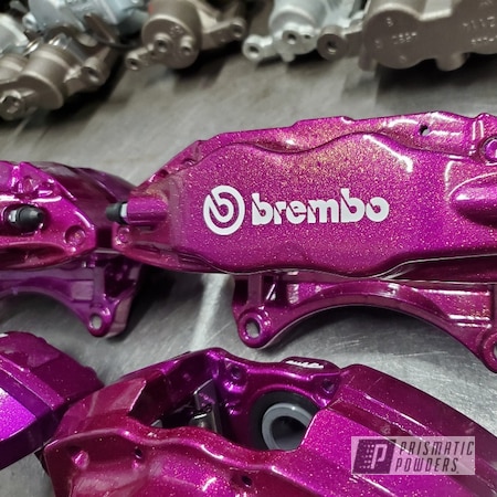 Powder Coating: Brembo,Gold Flake,Clear Vision PPS-2974,Brembo Brake Calipers,Calipers,STI,Brake Calipers,Illusion Violet PSS-4514