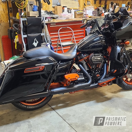 Powder Coating: MATTE CLEAR PPB-4509,Illusion Copper PMS-4622,Harley Davidson,Motorcycle Frame,GLOSS BLACK USS-2603,Road glide
