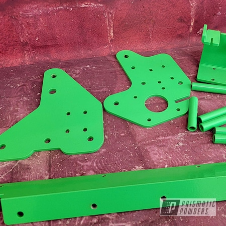 Powder Coating: 3D Printer Brackets,Neon Green PSS-1221,Aluminum Parts
