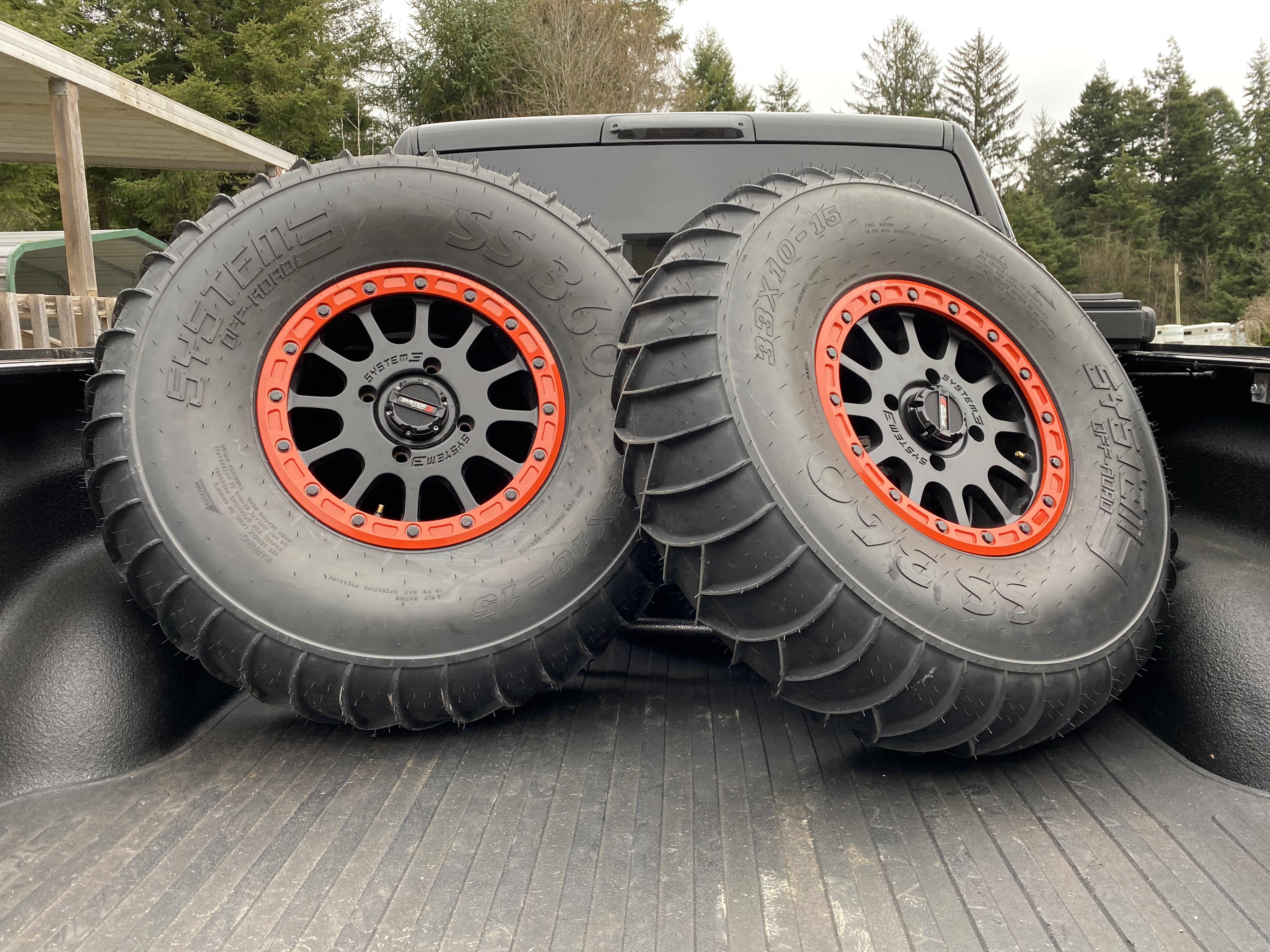 Custom Side By Side Wheels finished with a Magma Red Finish | Prismatic ...