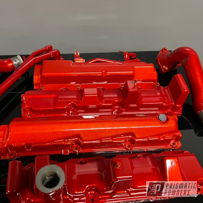 Powder Coated Clear Vision And Illusion Red Custom 300zx Engine Parts