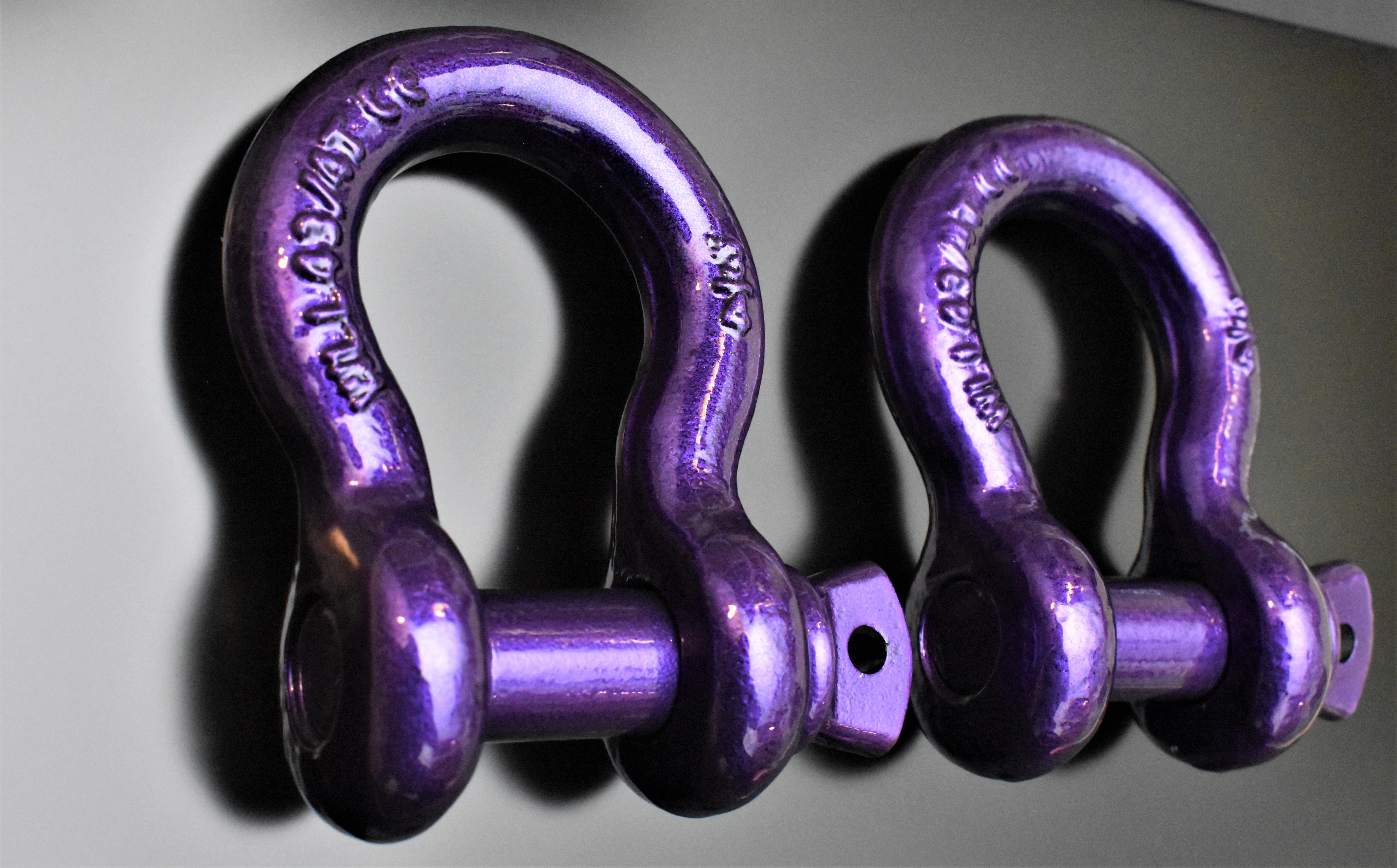 Shack1es Custom Shackles finished in a Clear Vision and Extreme Purple Finish ...