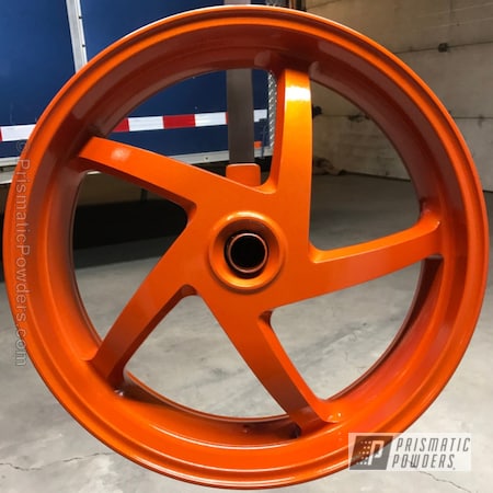 Powder Coating: Motorcycles,Clear Vision PPS-2974,Illusion Tangerine Twist PMS-6964