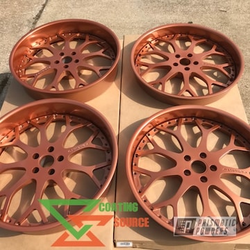 Powder Coated Forgiato Wheels In Penny Gold