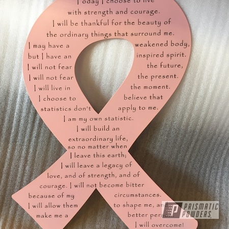 Powder Coating: Custom Signs,Cancer Awareness,Pink Chalk PSS-6954,Sign,Soft Clear PPS-1334