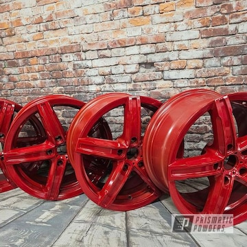 Powder Coated Clear Vision And Illusion Red Aluminum Rims
