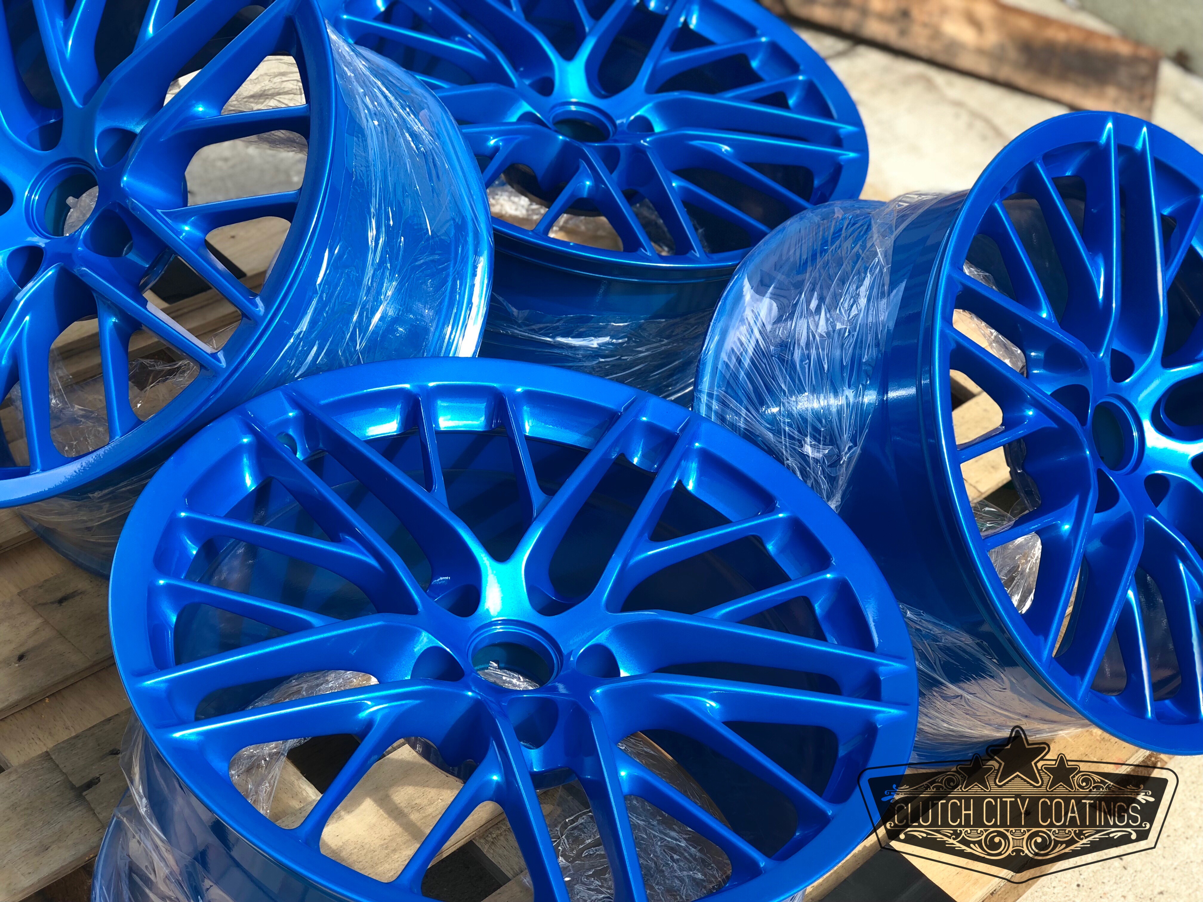 Powder Blue Rims Blue Powder Coated Chevrolet Corvette Wheels | Prismatic Powders