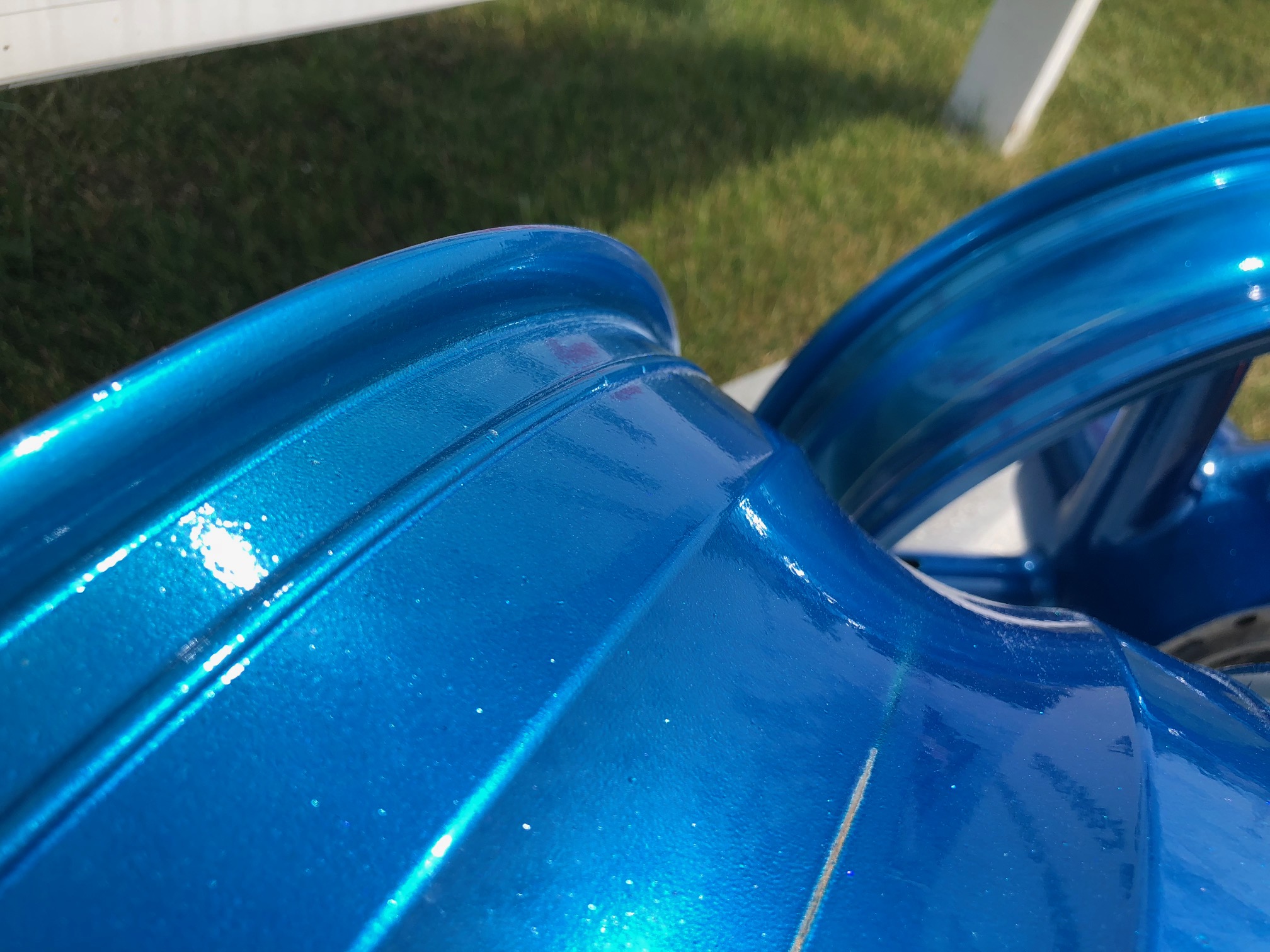 Powder Blue Rims Motorcycle Rims Powder Coated in Aurora Blue and Super Chrome ...