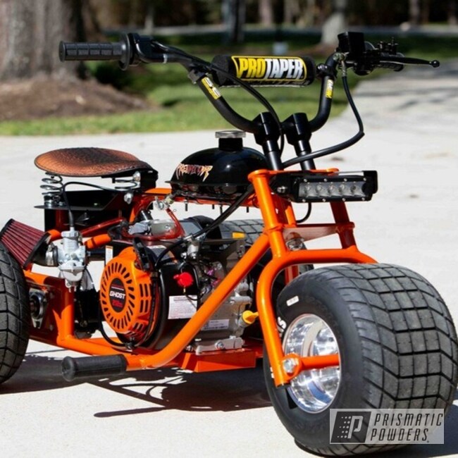 Powder Coated Illusion Tangerine Twist And Clear Vision Motorcycle Frame