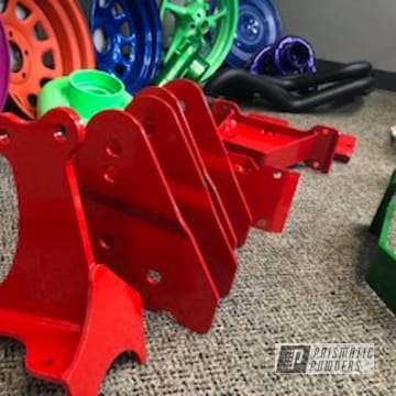Brackets Powder Coated In Really Red