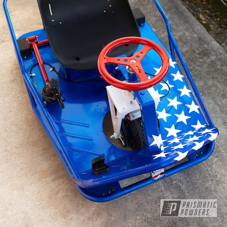 Powder Coating: Illusion Blue-Berg PMB-6910,Automotive,American Flag,Taxi Garage Crazy Cart,Taxi Garage,USA,Polar White PSS-5053,XL Crazy Cart,Illusion Red PMS-4515,Crazy Cart