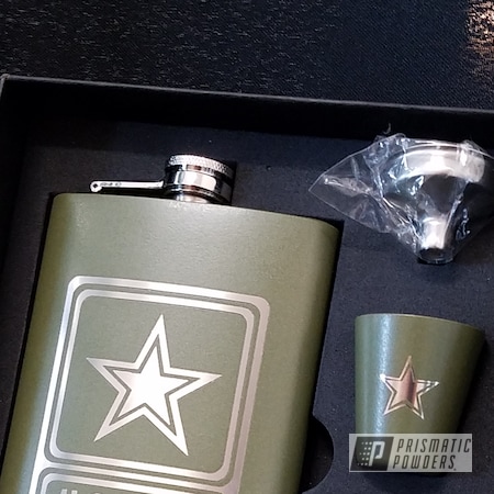 Powder Coating: Drinkware,Flask Set,US Army,Army Green PSB-4944