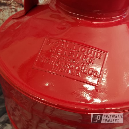 Powder Coating: Antique,Vintage,Vintage 10 gallon oil can,RAL 3002 Carmine Red