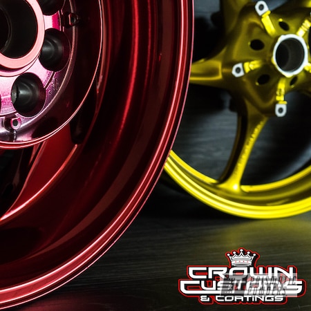 Powder Coating: Motorcycles,Motorcycle Rims,Illusion Gold PMB-10045,Clear Vision PPS-2974,SUPER CHROME USS-4482,LOLLYPOP RED UPS-1506,Motorcycle Parts,Wheels