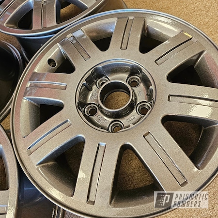 Powder Coating: Aluminum Wheels,15" Aluminum Rims,Automotive Rims,Clear Vision PPS-2974,Automotive Wheels,Kingsport Grey PMB-5027,Wheels