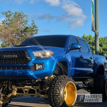 Powder Coating: 25s,Transparent Gold PPS-5139,Toyota,Lifted,Tacoma,Fuelforged,Show Truck,Automotive,Custom Wheels
