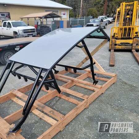 Powder Coating: Automotive,Polaris RZR,Clear Vision PPS-2974,Roll Cage,Rally Silver PMB-4241,SEMI GLOSS BLACK USS-10926,RZR,SXS,ROOF