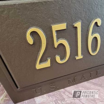 Powder Coated Black Satin Texture, Rustic Texture And Goldtastic Vintage Mailbox