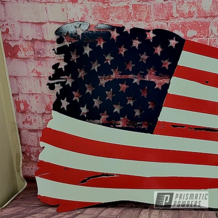 Powder Coating: Multi Color Application,Really Red PSS-4416,American Flag,Flag,Polar White PSS-5053,American Flag Theme