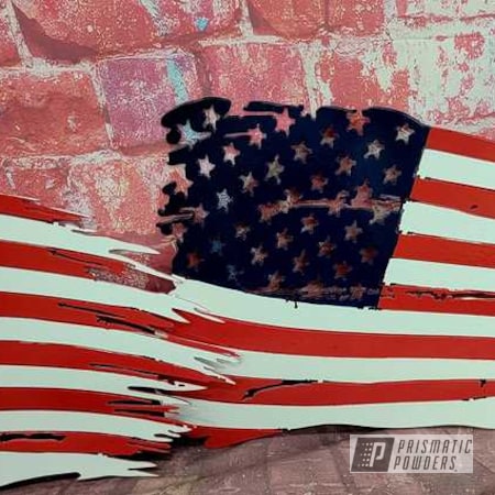 Powder Coating: Multi Color Application,Really Red PSS-4416,American Flag,Flag,Polar White PSS-5053,American Flag Theme