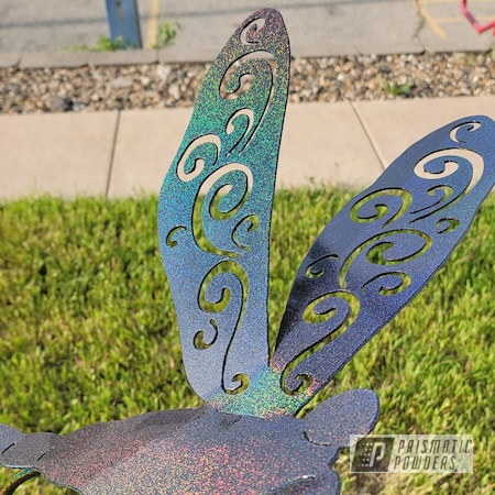 Powder Coating: Prismatic Universe PMB-10367,Clear Vision PPS-2974,Yard Art,Yard Decor,Dragonfly,Powder Coated Yard Art and Stakes