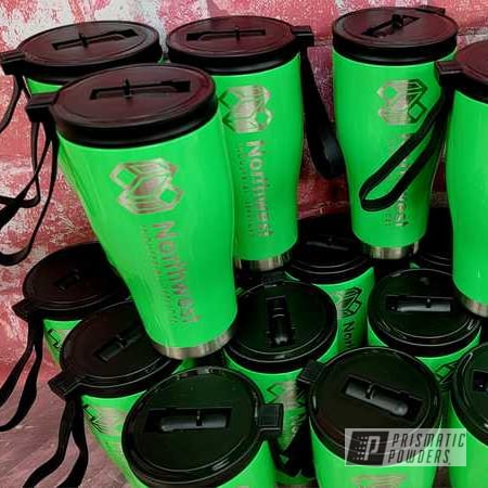 Powder Coating: Neon Green,Hogg Stainless Drinkware,Hogg Tumblers,Custom Powder Coated Tumbler Cups,Neon Green PSS-1221,HOGG