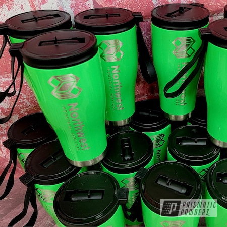 Powder Coating: Neon Green,Hogg Stainless Drinkware,Hogg Tumblers,Custom Powder Coated Tumbler Cups,Neon Green PSS-1221,HOGG