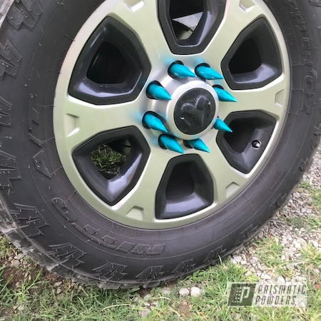 Powder Coating: Dodge,Spikes,lug nuts,Clear Vision PPS-2974,JAMAICAN TEAL UPB-2043,Automotive,2500