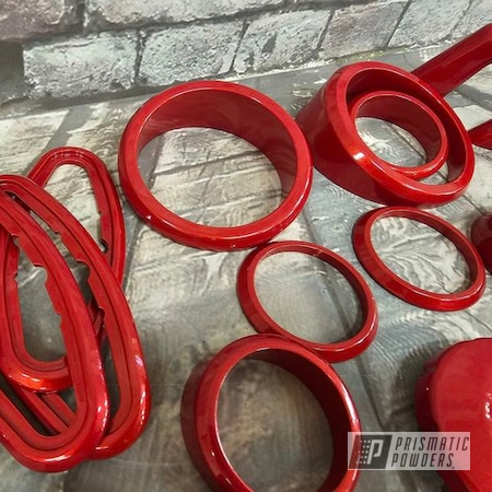 Powder Coating: Clear Vision PPS-2974,Boat Parts,Illusion Red PMS-4515,Illusions
