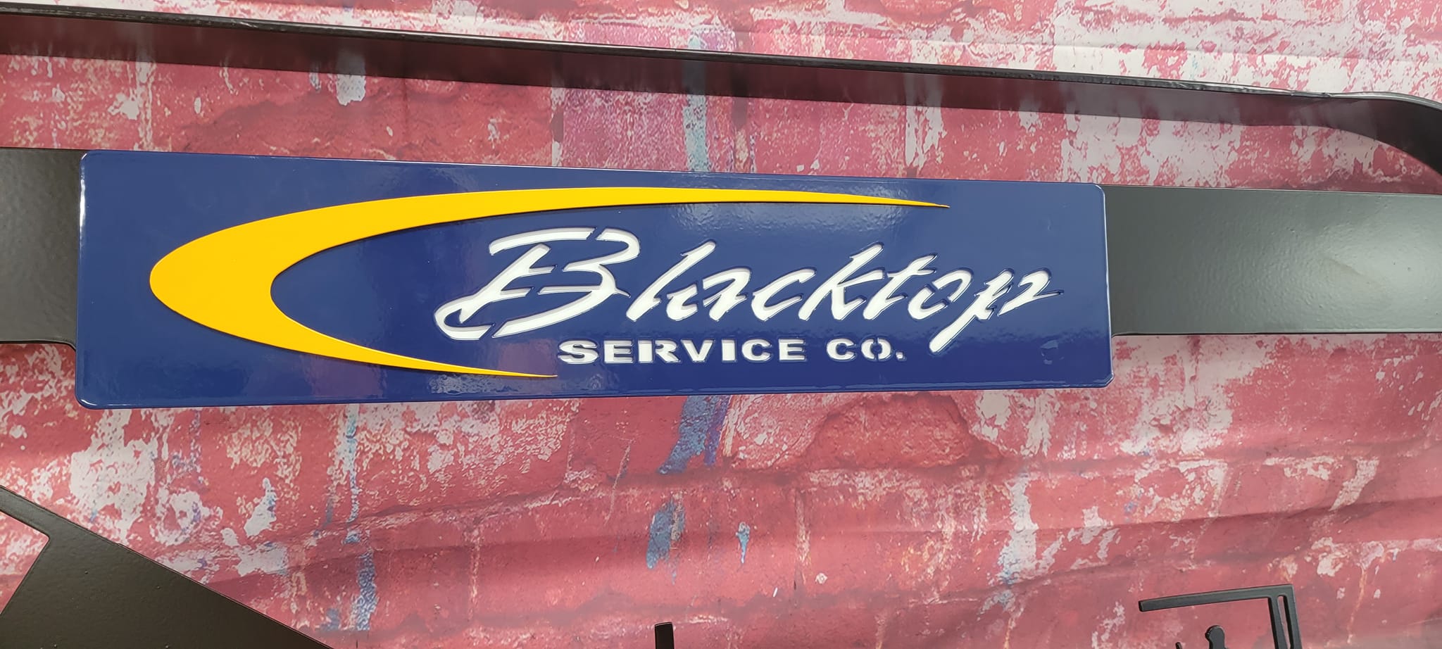 Custom Powder Coated Sign coated with a RAL 5003, RAL 1028 and Silk ...