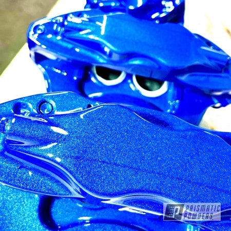Powder Coating: Clear Vision PPS-2974,Automotive,Calipers,Illusion Smurf PMB-6909